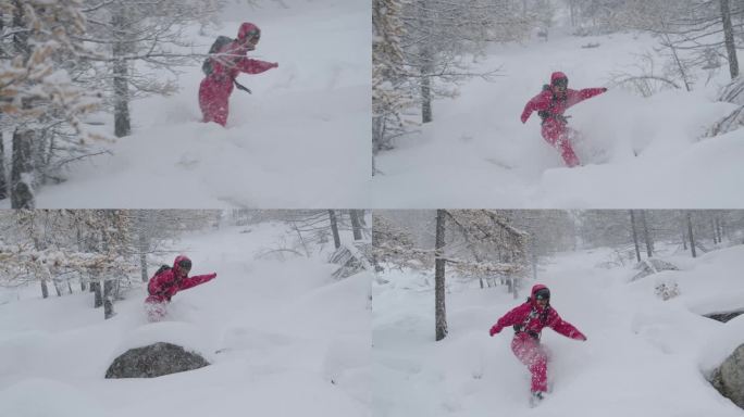 单板滑雪暴雪冲粉雪蘑菇包4K60帧