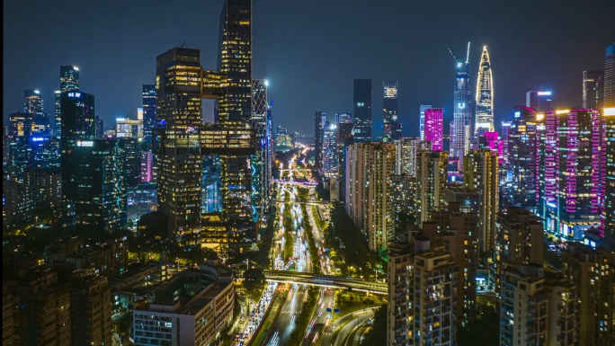 腾讯滨海大厦夜景延时