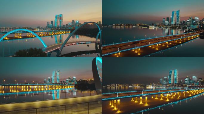 苏州金鸡湖大桥夜景