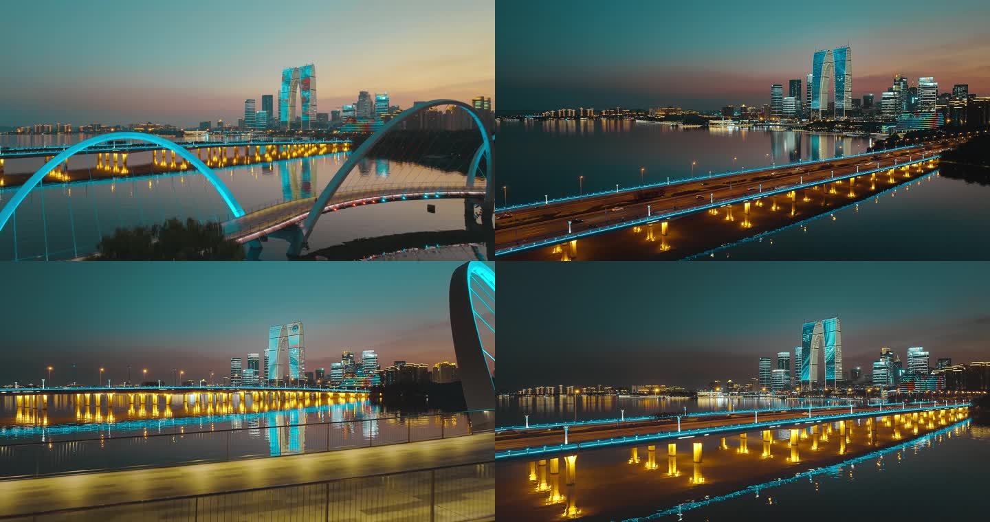 苏州金鸡湖大桥夜景