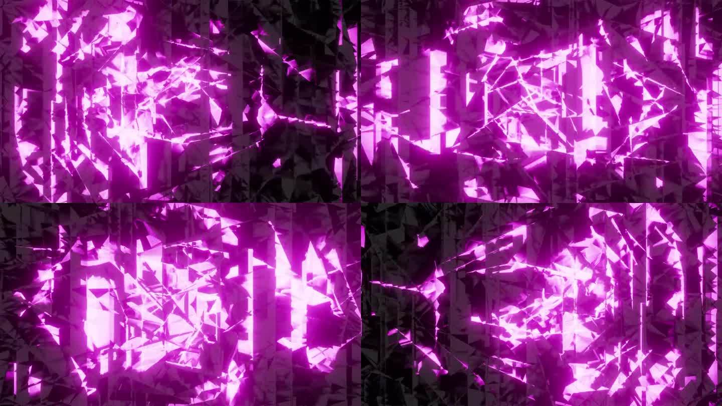 能量抽象火焰紫色循环叠加背景3d渲染。舞蹈火形成在波流无缝循环，vj循环能量迪斯科波和模拟地狱夜总会
