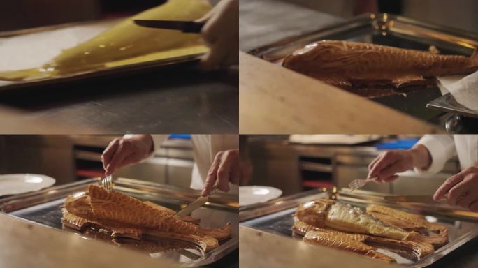 法国厨师料理酥皮鲑鱼制作法餐制作