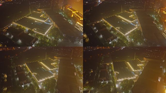 天津棉三创意街区夜景航拍