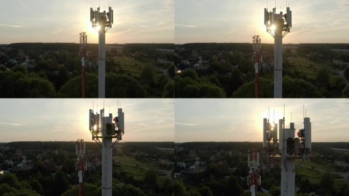 GSM，塔与蜂窝通信天线5g, 4g。