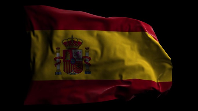 带有Alpha频道的西班牙国旗，可循环
