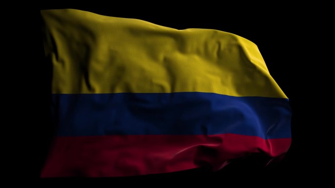 带有Alpha频道的哥伦比亚国旗，可循环
