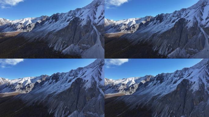 壮丽巍峨大气雄伟雪山航拍