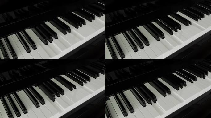 钢琴键盘键。钢琴，合成器播放循环动画。2型