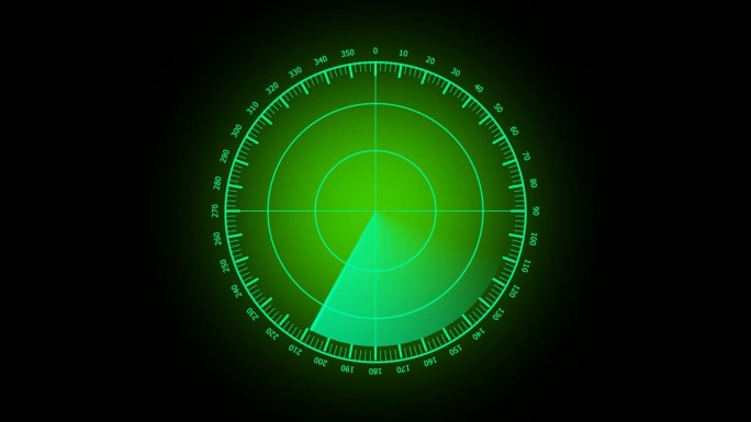 雷达Hud技术旋转动画，物体定位检测技术和信号波