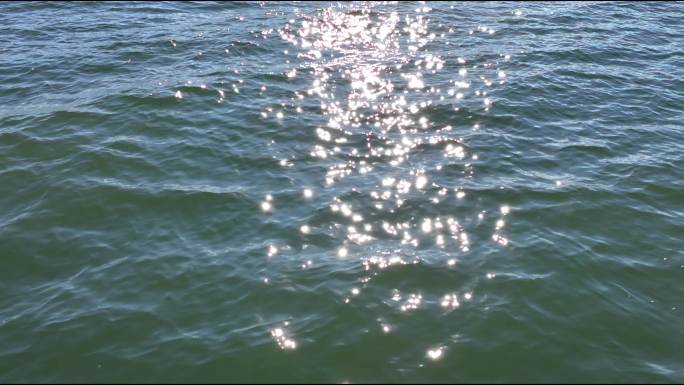 波光粼粼 湖水光斑  夕阳 唯美湖水