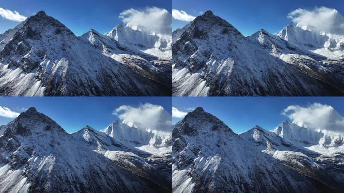 壮丽巍峨大气雄伟雪山航拍