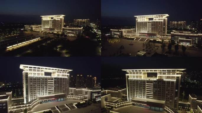 渭南市政府夜景航拍