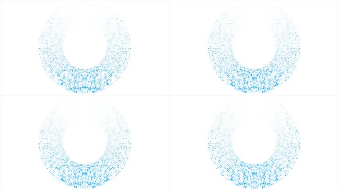 未来主义的最小技术蓝色半色调虚线圆圈抽象的运动背景