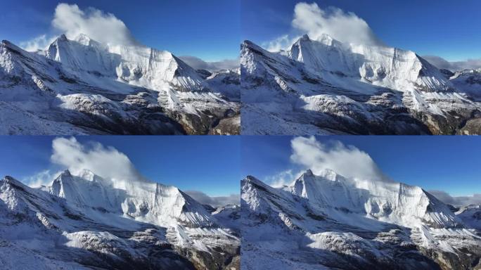 稻城亚丁央迈勇雪山航拍