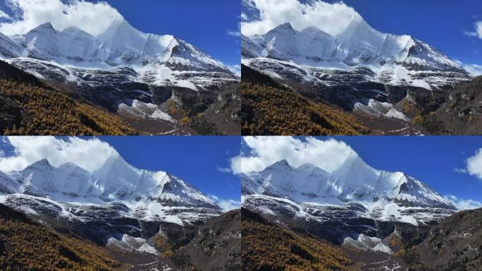 稻城亚丁央迈勇雪山航拍