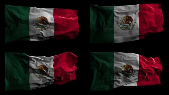 带有Alpha频道的墨西哥国旗，可循环