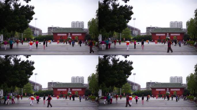 梅州市足球文化公园广场人文广场舞晨练