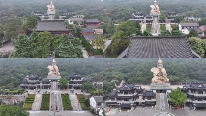 4K-Log-航拍江苏茅山、茅山老子神像