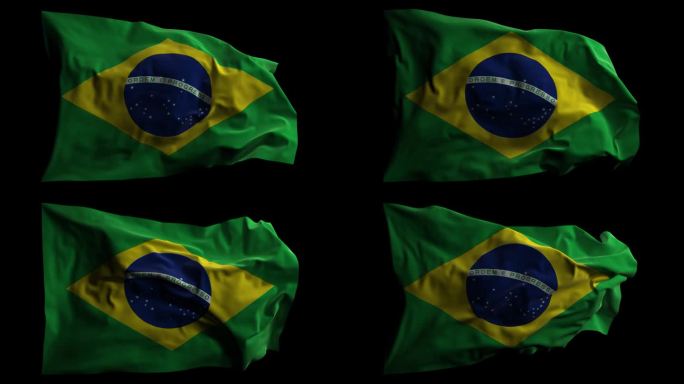 带有Alpha频道的巴西国旗，可循环
