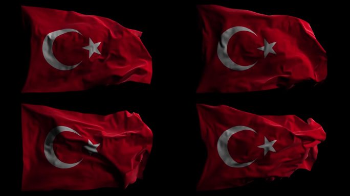 带有Alpha频道的土耳其国旗，可循环