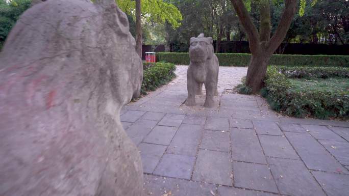 南京明孝陵风景区石象路石麒麟