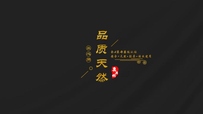 中国风水墨金色文字标题4K