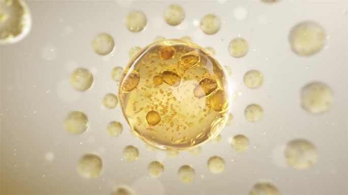 螺旋金色分子结构化妆品精华水珠细胞激活