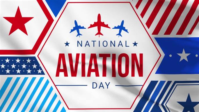 国家航空日挥舞动画。美国在8月19日庆祝国家航空日