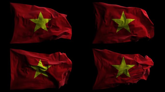 带有Alpha频道的越南国旗，可循环