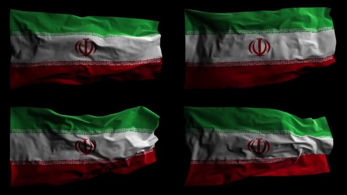 带有Alpha频道的伊朗国旗，可循环