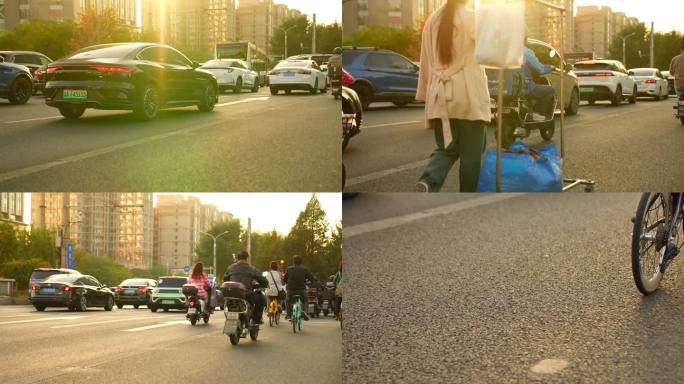 北京 街景 车流 阳光 空镜