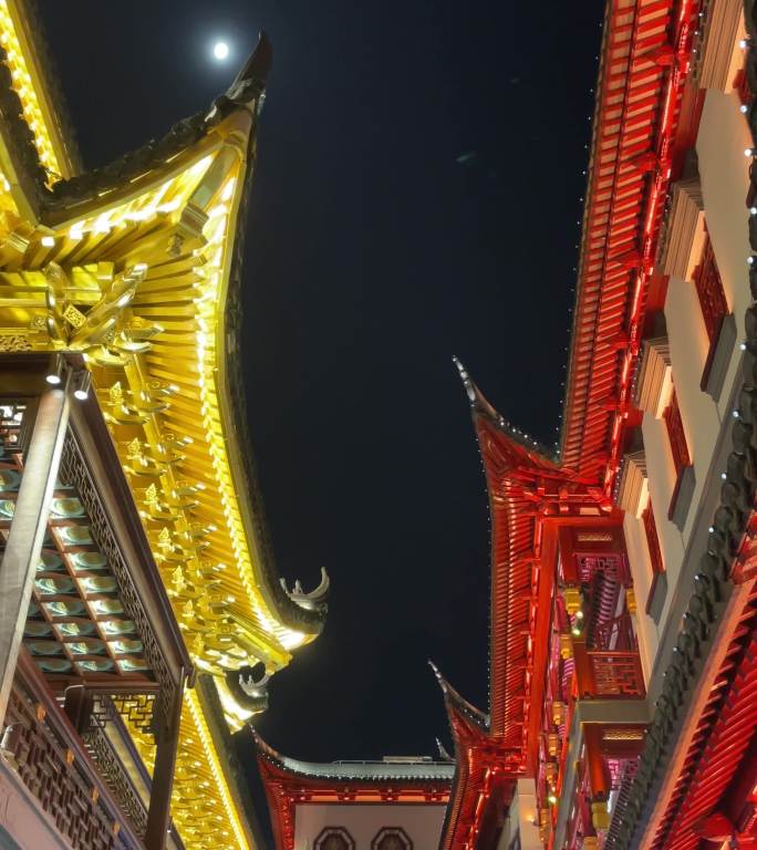 上海豫园商城建筑夜景