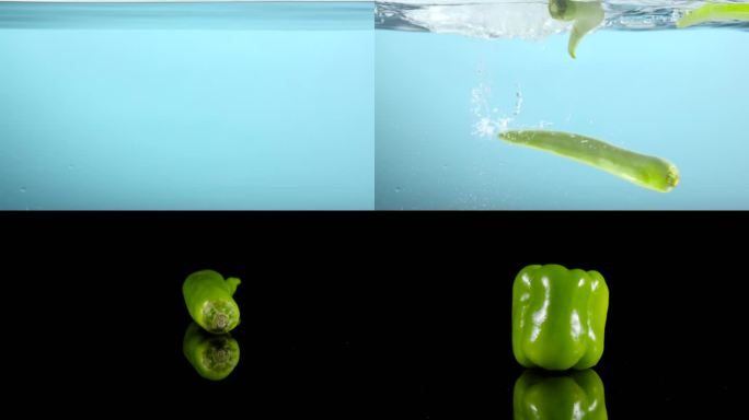 蔬菜-青椒落水升格