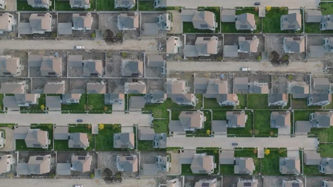 鸟瞰建设过程中的住宅小区与经济危机