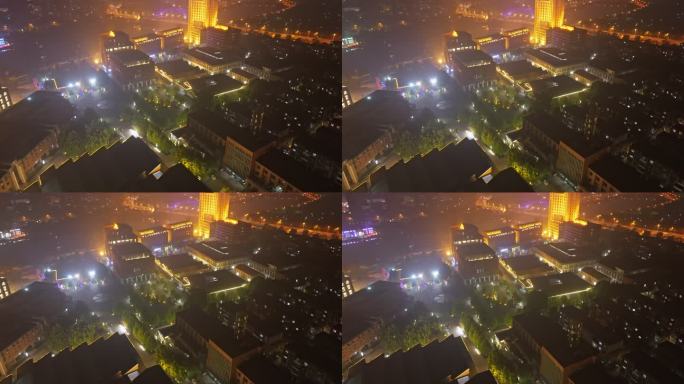 天津棉3创意街区夜景航拍
