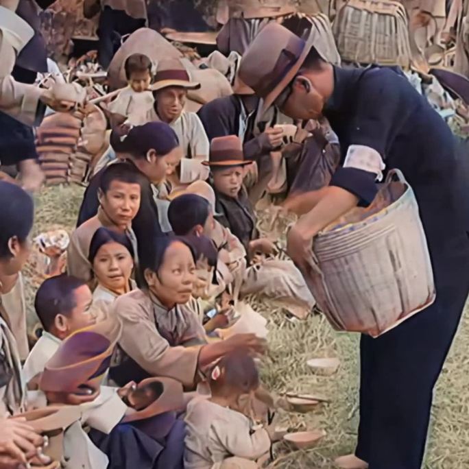 1939年香港志愿者向难民分发食物