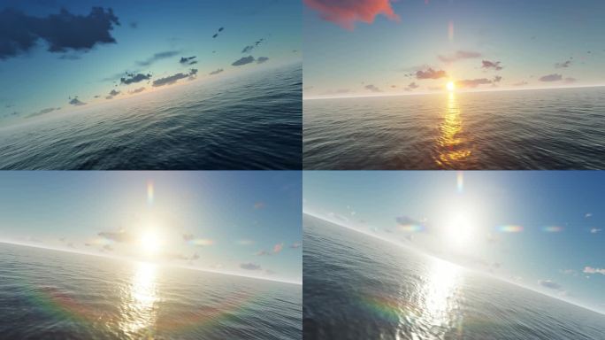 大气海洋日出背景视频