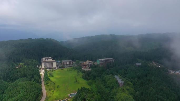 四川省眉山市洪雅玉屏山风景区航拍视频