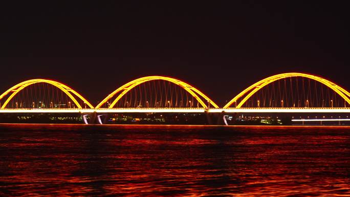 唯美长沙湘江福元路大桥夜景