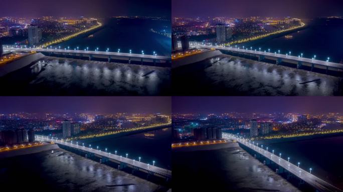 四川省眉山市岷江一桥大范围延时摄影视频