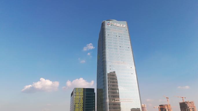 4k航拍中旭未来商业写字楼 国际金融中心