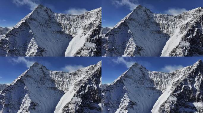 壮丽巍峨大气雄伟雪山航拍