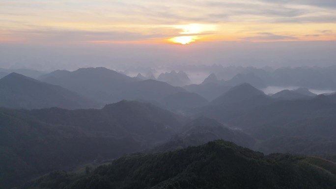 风光大好河山山顶山景高视角鲜花治愈航拍