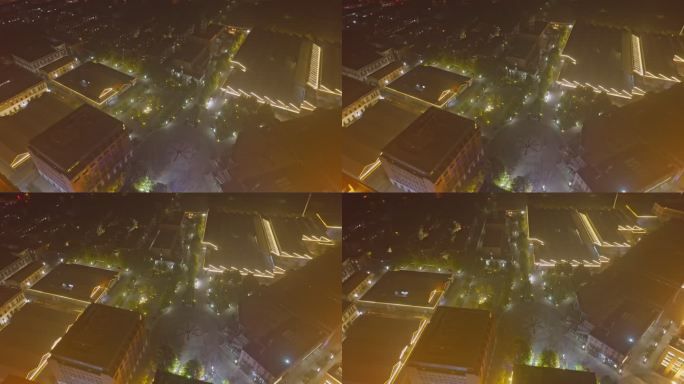 天津棉3创意街区夜景航拍