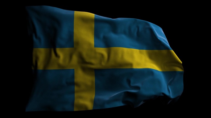 带有Alpha频道的瑞典国旗，可循环
