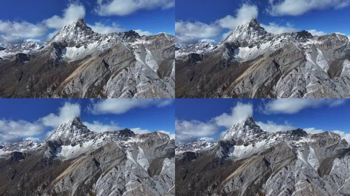 壮丽巍峨大气雄伟雪山航拍