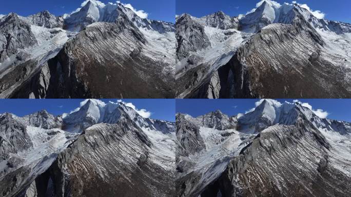 壮丽巍峨大气雄伟雪山航拍