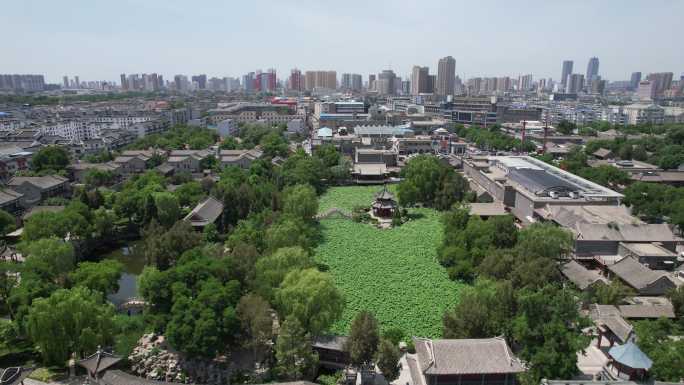 河北保定古莲池风景区航拍