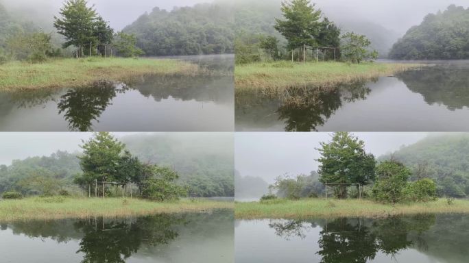 江面起雾湖水面雾气水蒸气河流意境唯美雾景