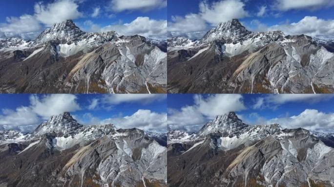 壮丽巍峨大气雄伟雪山航拍